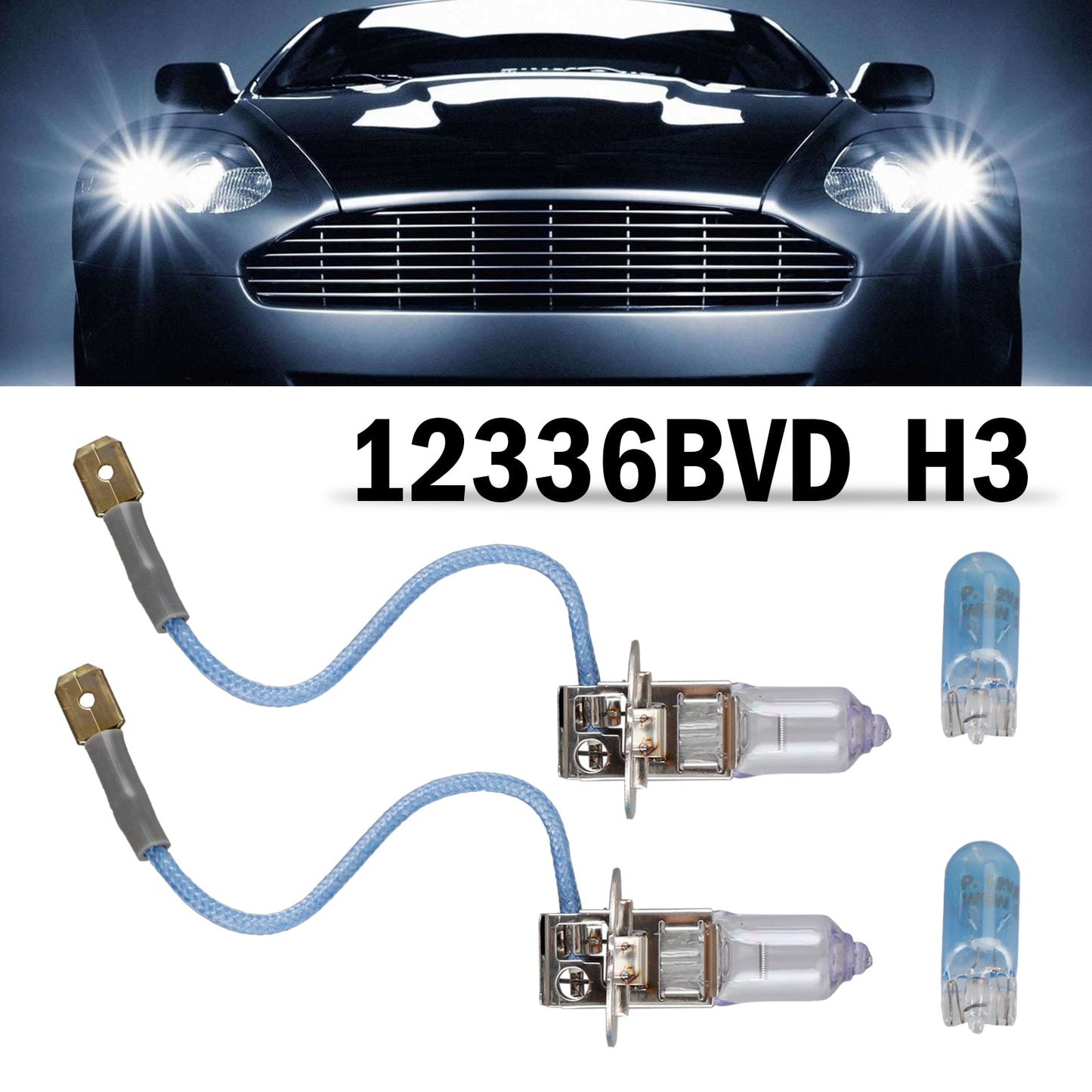 For Philips 12336BVD BlueVision H3 12V 55W W5W PK22S Car Headlights
