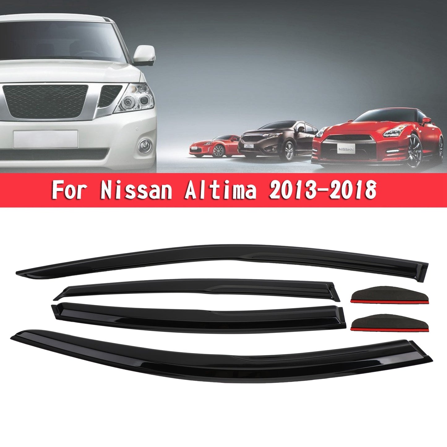Car Window Sun Rain Guard Visors Kit 6PCS For Nissan Altima 2013-2018