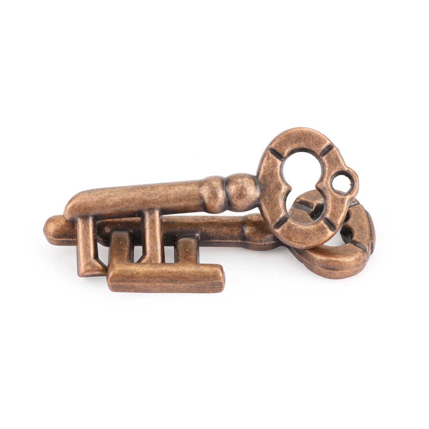 Vintage Alloy Cast IQ Mind Puzzle Box Brain Teaser Game Key Lock Metal Lock Toys
