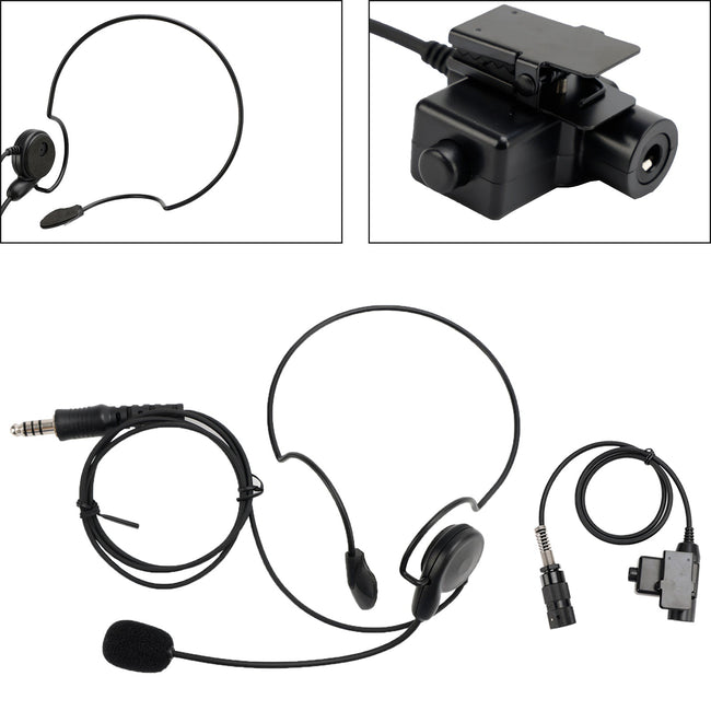 7.1-C7 Rear Mount Plug Tactical Headset 6-Pin U94 PTT For AN/PRC148 PRC152 U329