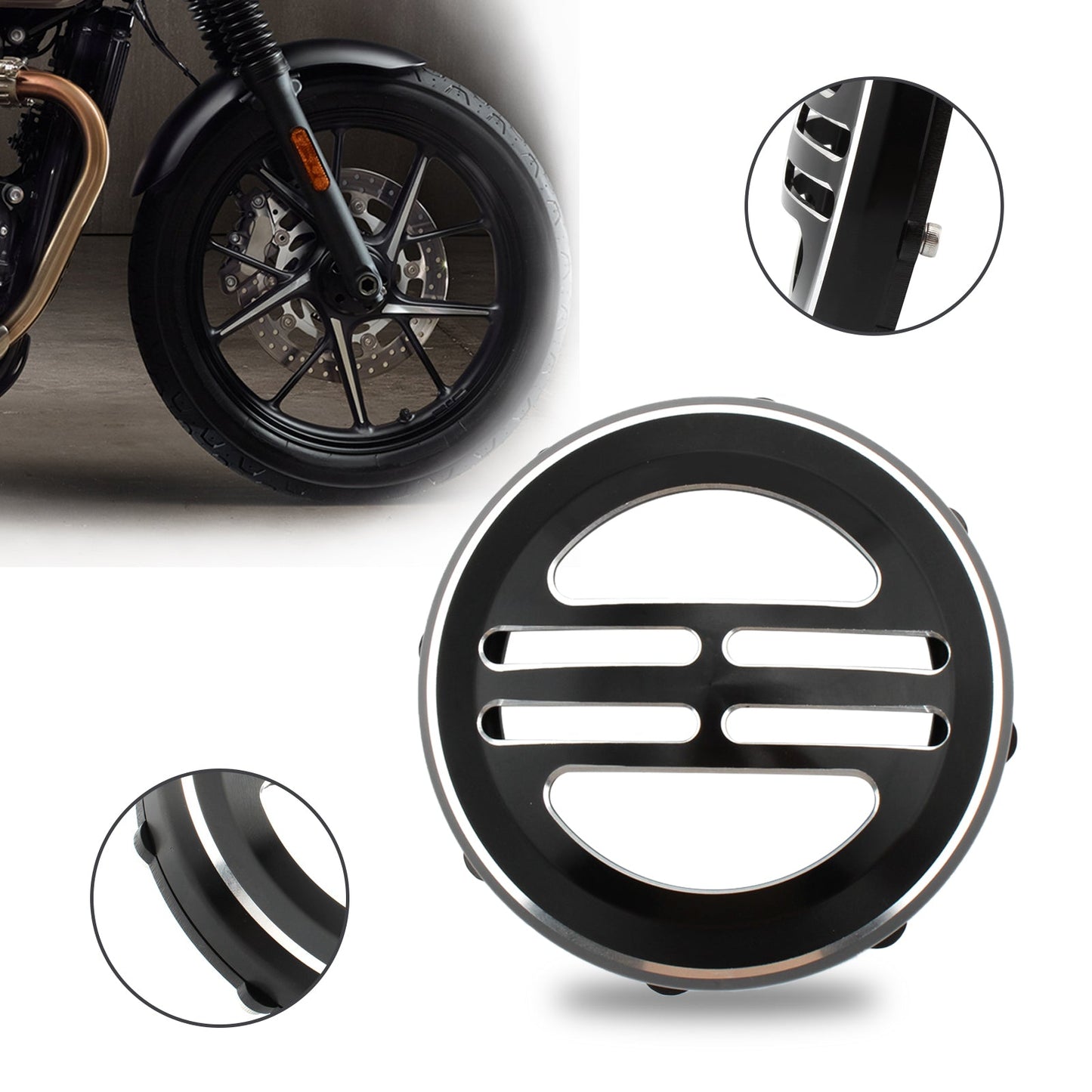 Horn Cover Universal Decorative Cover For bobber T120 T100 Street twin Black