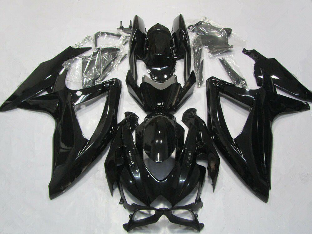 2008-2010 Suzuki GSXR600 750 Glossy Black Fairing Kit by Amotopart