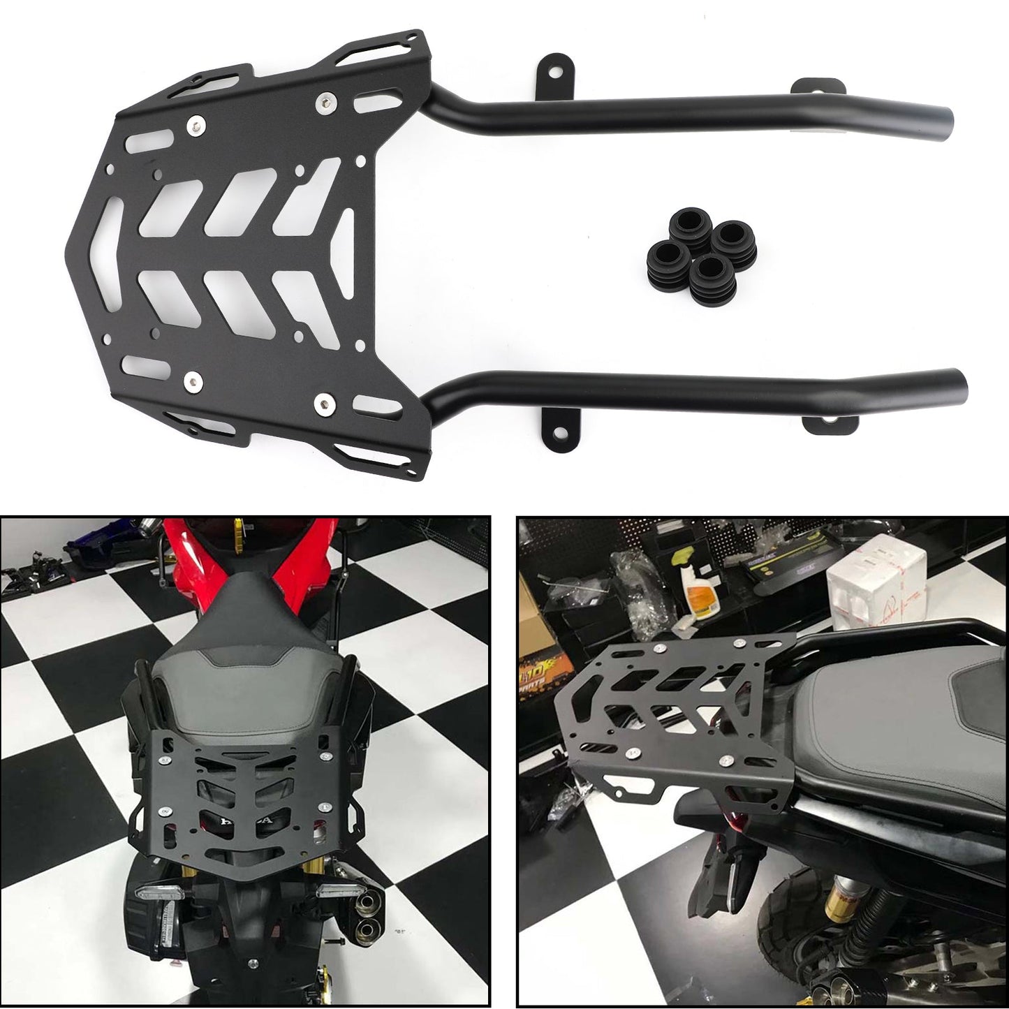 Rear Carrier Luggage Rack Cargo Shelf for Honda ADV 150 ADV150 2019-2021 Black