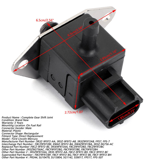 Fuel Injection Pressure Regulator Sensor For 98-07 Ford Lincoln Mercury FPS7