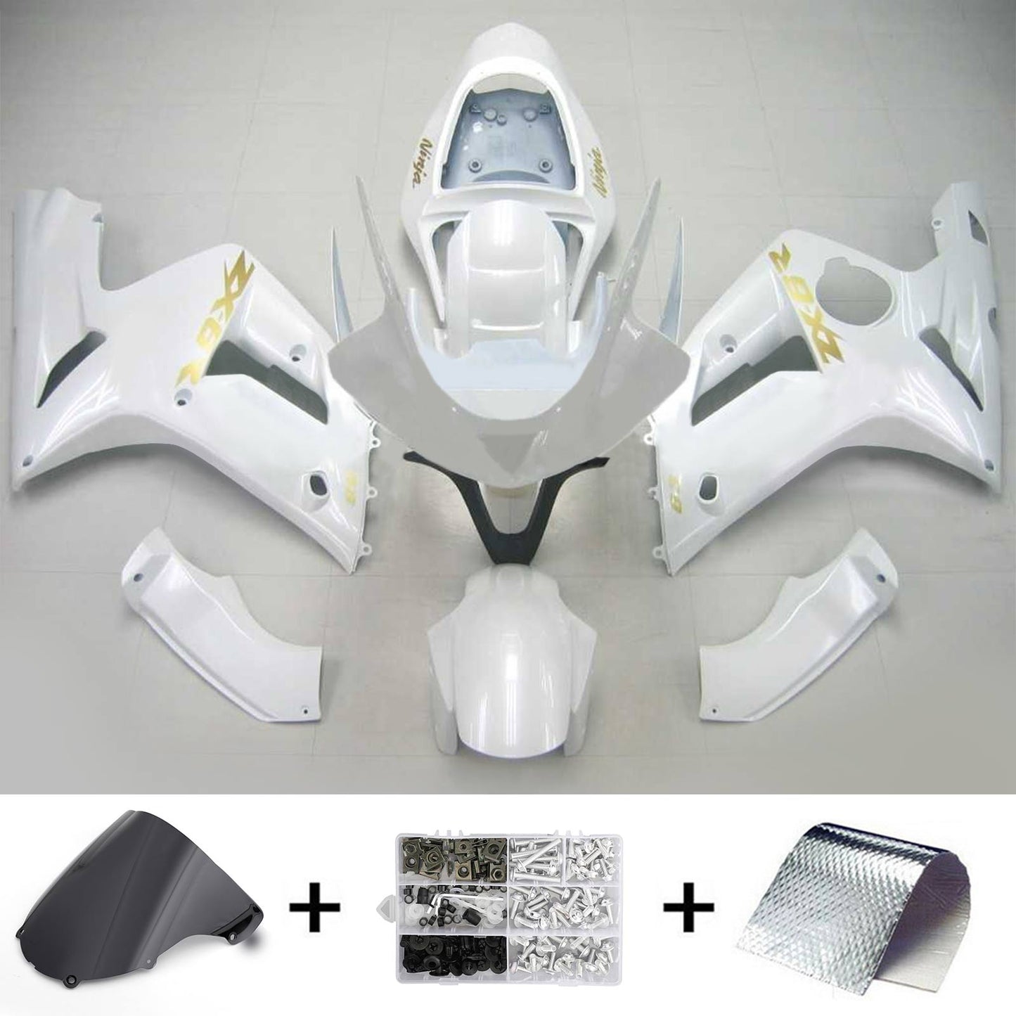 2003-2004 Kawasaki ZX6R 636 Amotopart Injection Fairing Kit Bodywork Plastic ABS #107