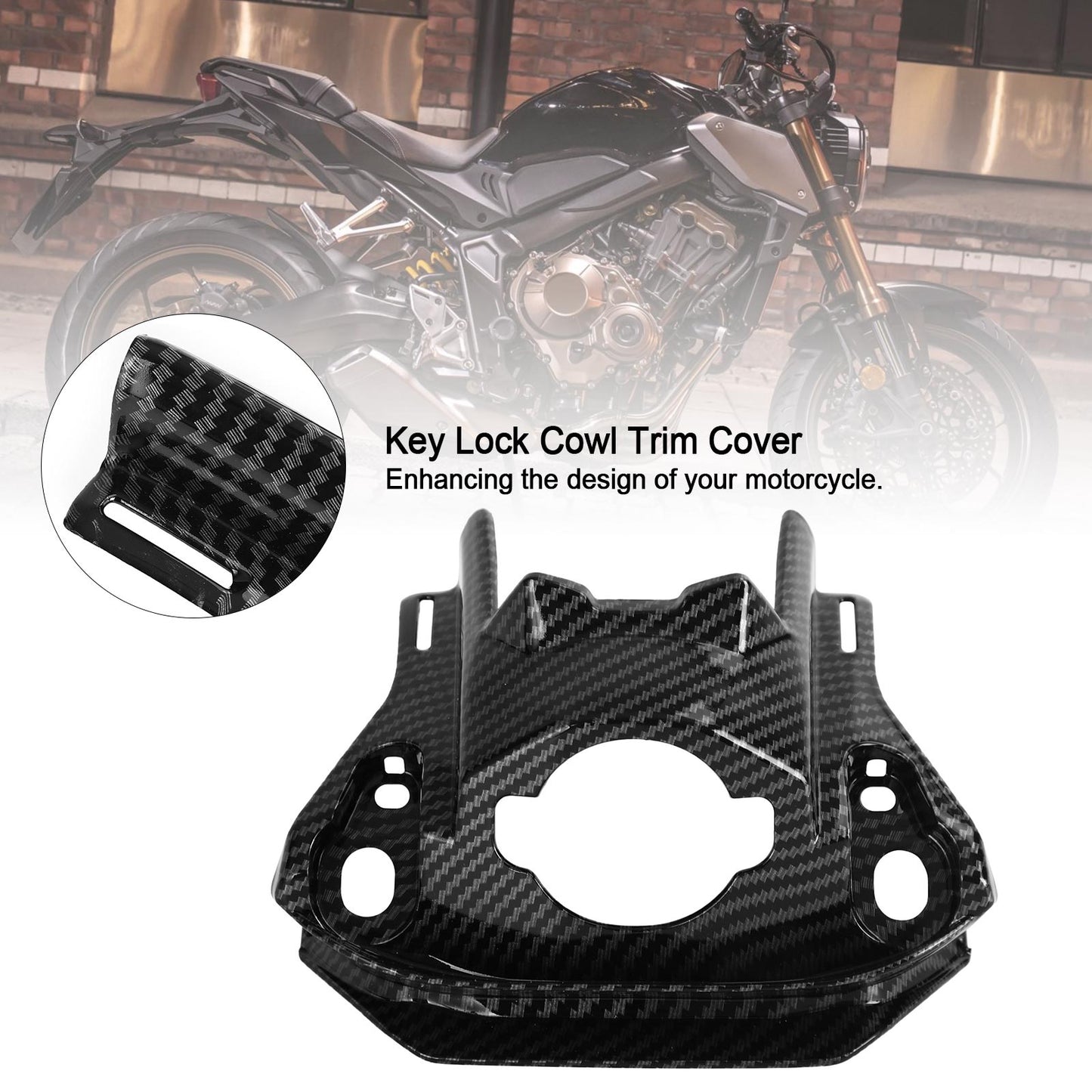 Carbon Front Key Lock Cowl Trim Cover for Honda CB650R CBR650R 2019-2021