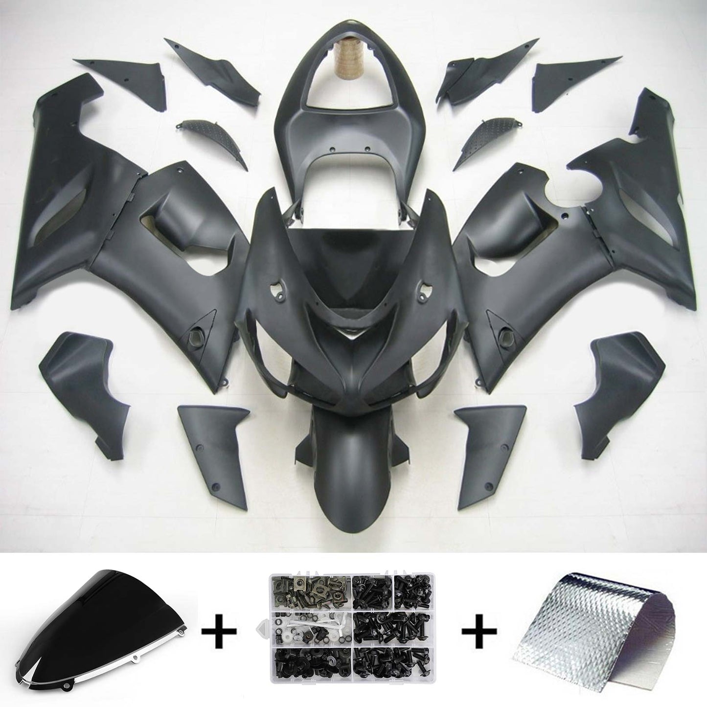 2005-2006 Kawasaki ZX6R 636 Amotopart Injection Fairing Kit Bodywork Plastic ABS #120