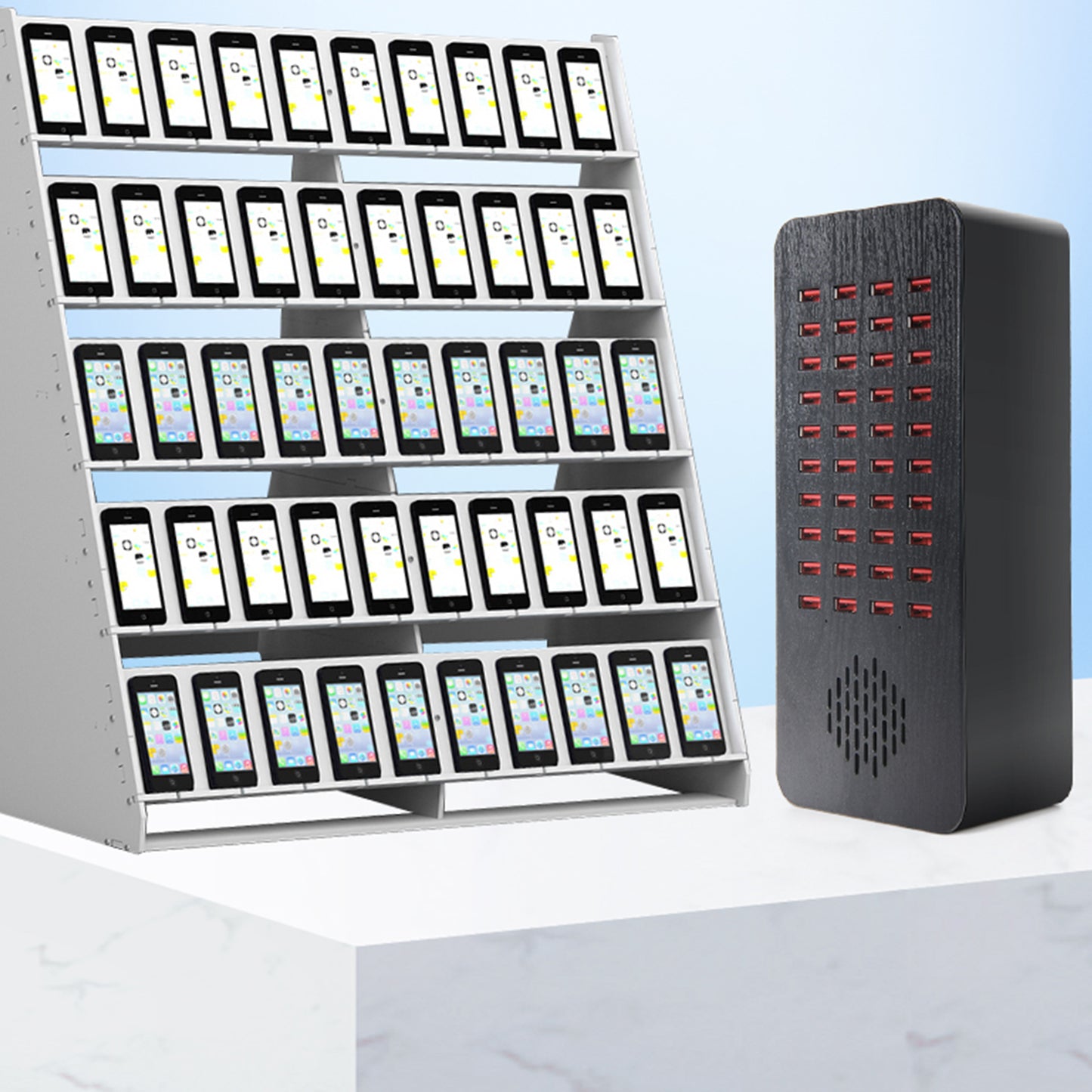 200W 40 Port USB Charging Station Cell Phone Charger for iphone Samsung UK Plug