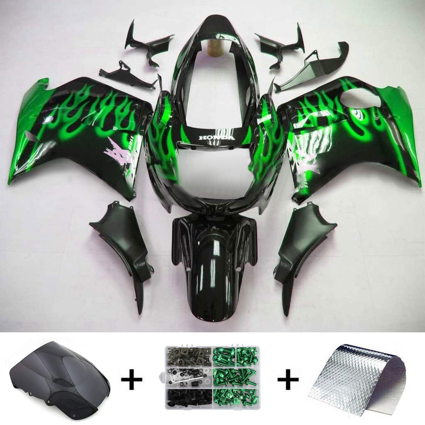 1996-2007 Honda CBR1100XX SuperBlackBird Amotopart Injection Fairing Kit Bodywork ABS #110