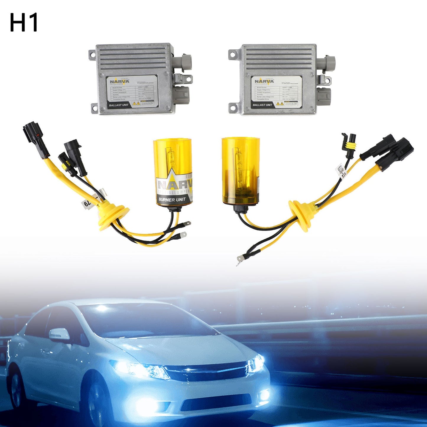 H1 For NARVA HID High Intensity Discharge Headlight Lamp Set 12V35W P14.5s 5500K