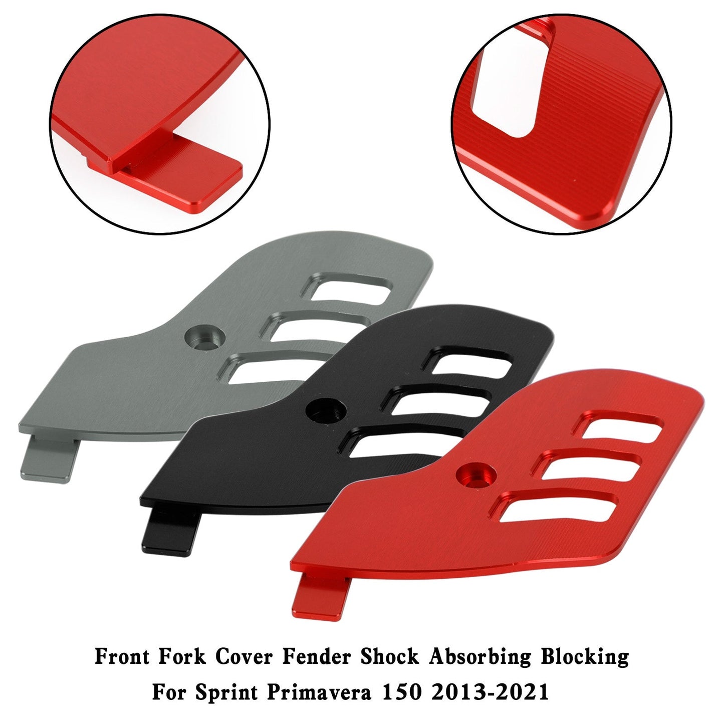 Front Fork Cover Fender Shock Absorbing Blocking For Vespa Sprint Primavera 150 Black