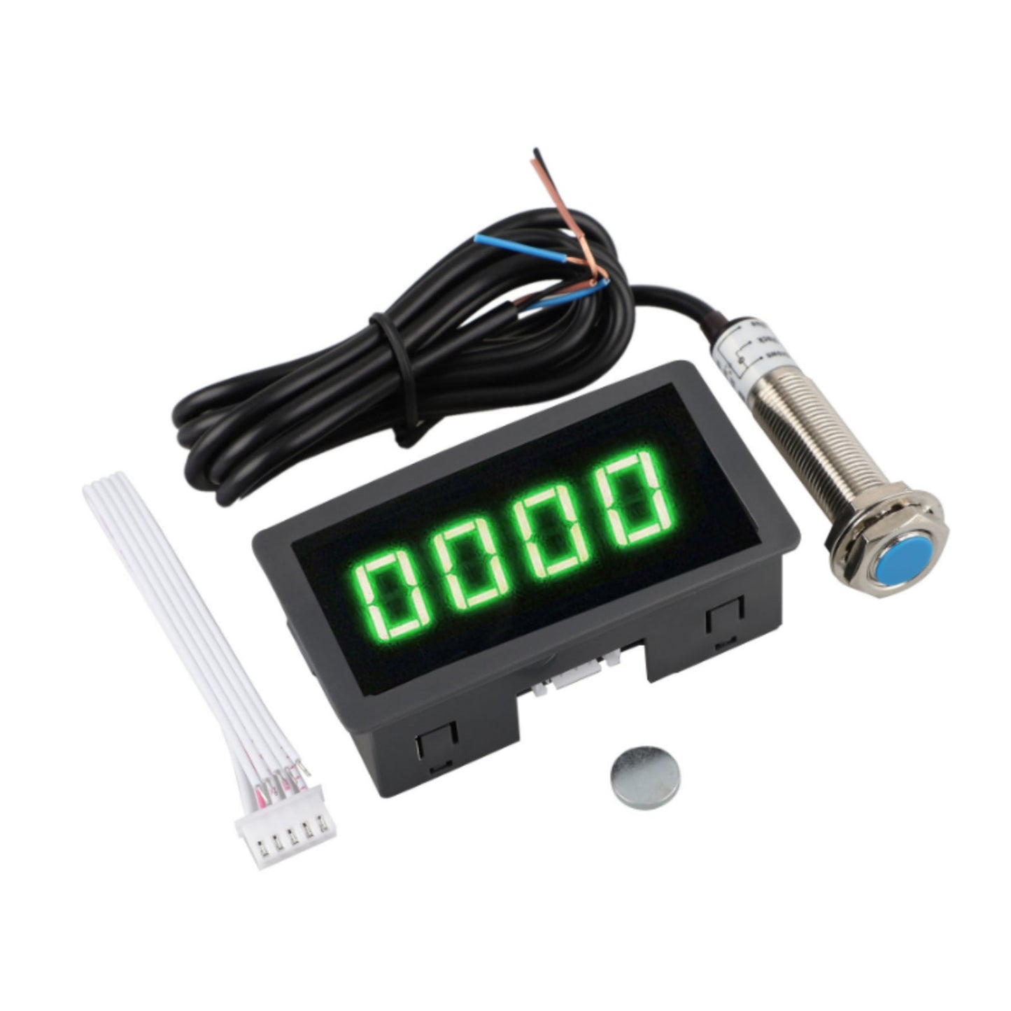 4 Digital LED Tachometer RPM Speed Meter With Hall Proximity Switch Sensor NPN