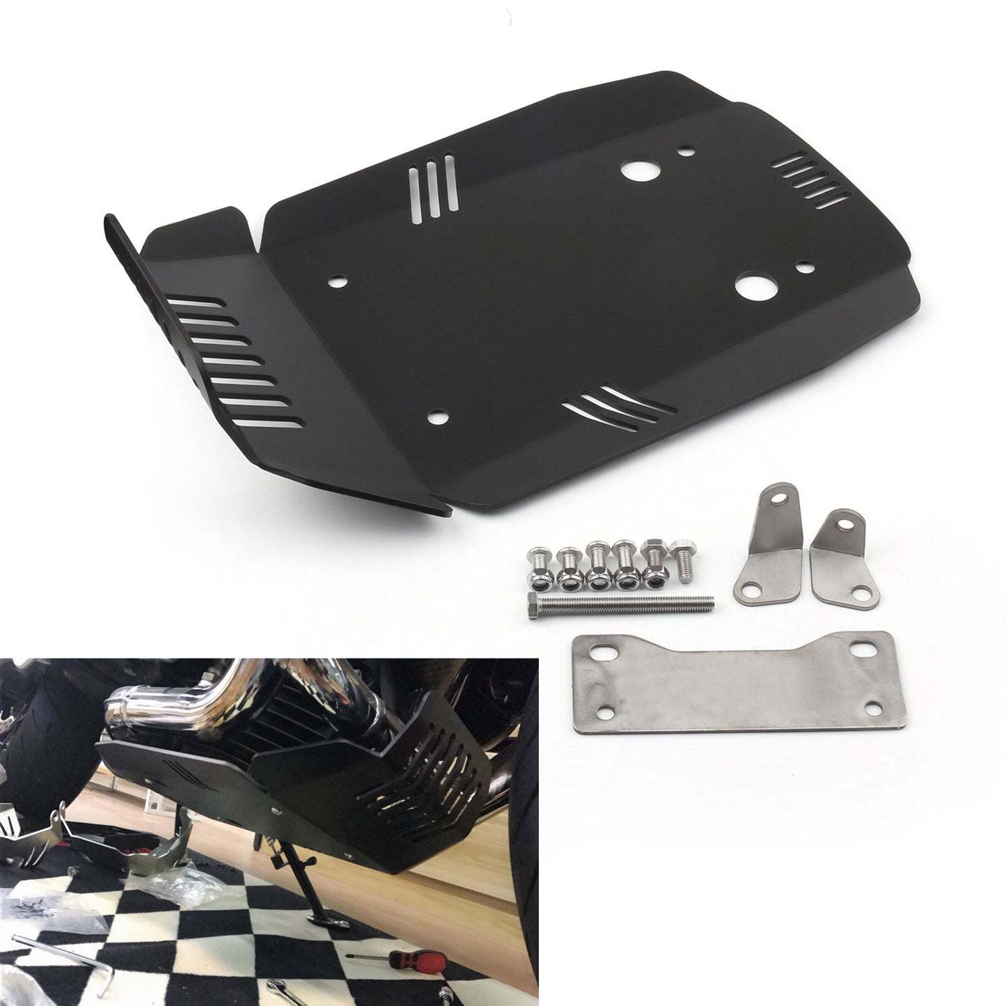 Bash Skid Plate Engine Guard Protector for BMW R NINE T 13-19 Black