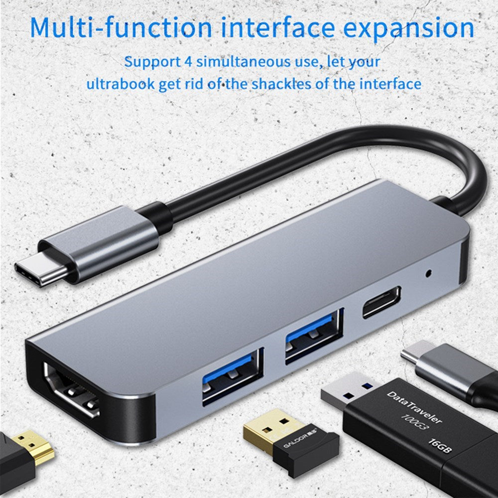 4in1 USB-C Type C HD Output 4K HD USB3.0 HUB Adapter for MacBook Pro iPad Pro
