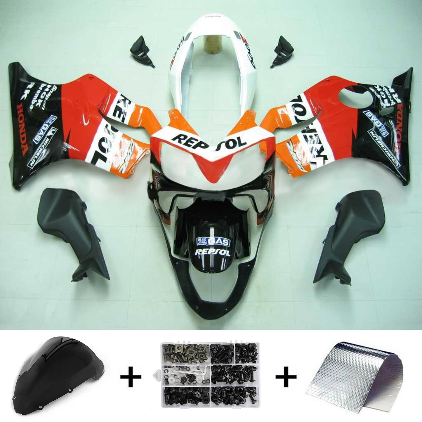 2004-2007 Honda CBR600 F4i Amotopart Injection Fairing Kit Bodywork Plastic ABS #125