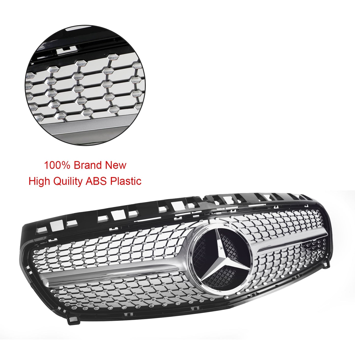 2013-2015 Mercedes Benz Grill A CLASS W176 Car Front Bumper Grille Grill Black/Chrome