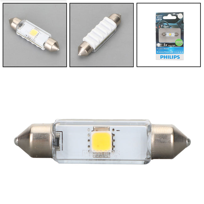 For PHILIPS 12945 43MM Led Festoon 12V White Light 4000K Auto Car Lamp