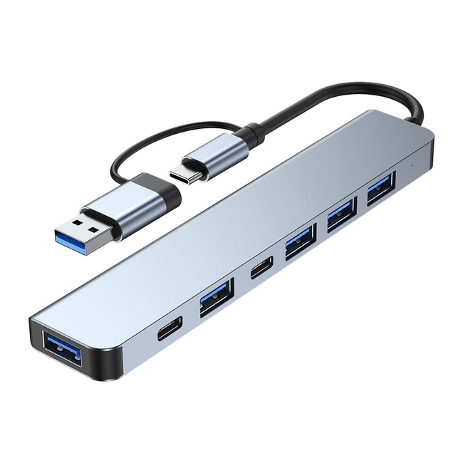 USB + Type C 2 Interface 7 in 1 USBC Hub Adapter Dock usb3.0+USB 2.0*2+SD+TF