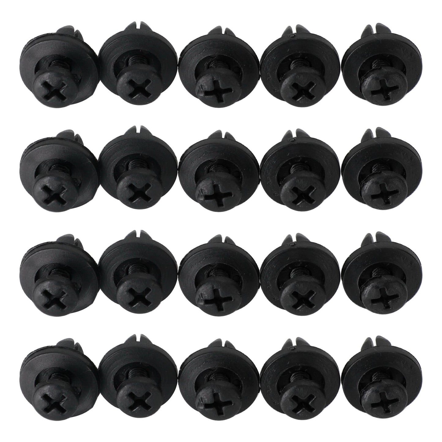 20pcs Fairing Panel Bolt Clip 6mm Plastic Screw Rivets Clips Black For Honda