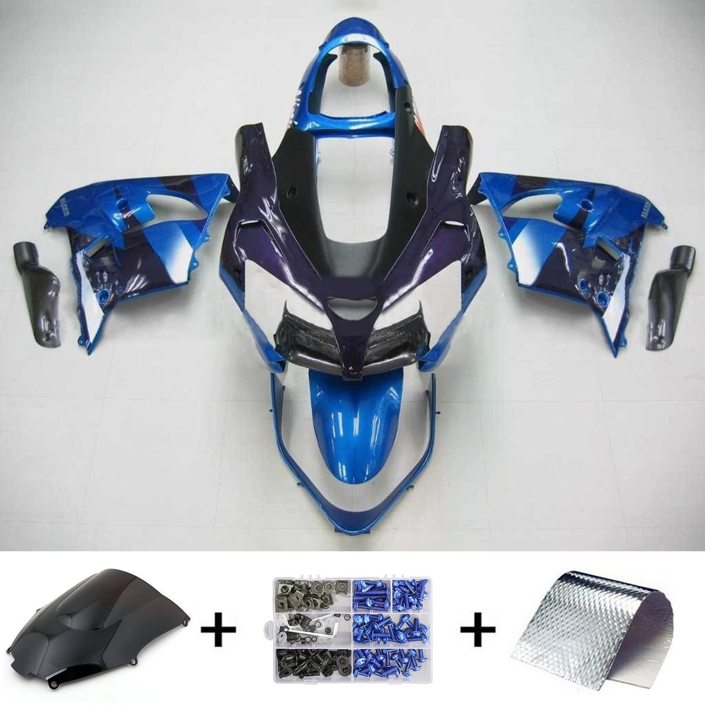 2000-2001 Kawasaki ZX9R Amotopart Injection Fairing Kit Bodywork Plastic ABS #107