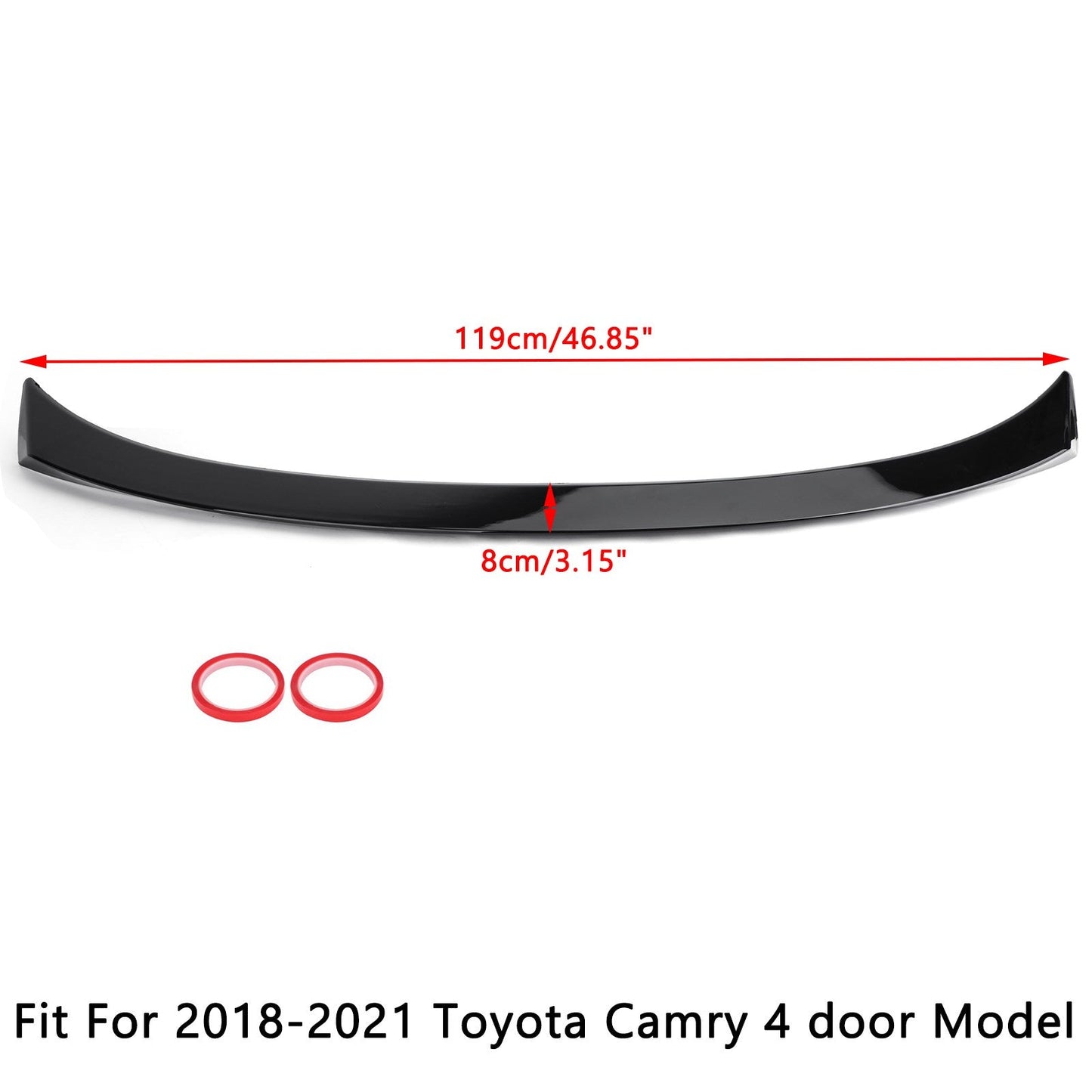 Glossy Black Rear Spoiler Wings Fit Toyota Camry LE SE XSE XLE 2018-2024