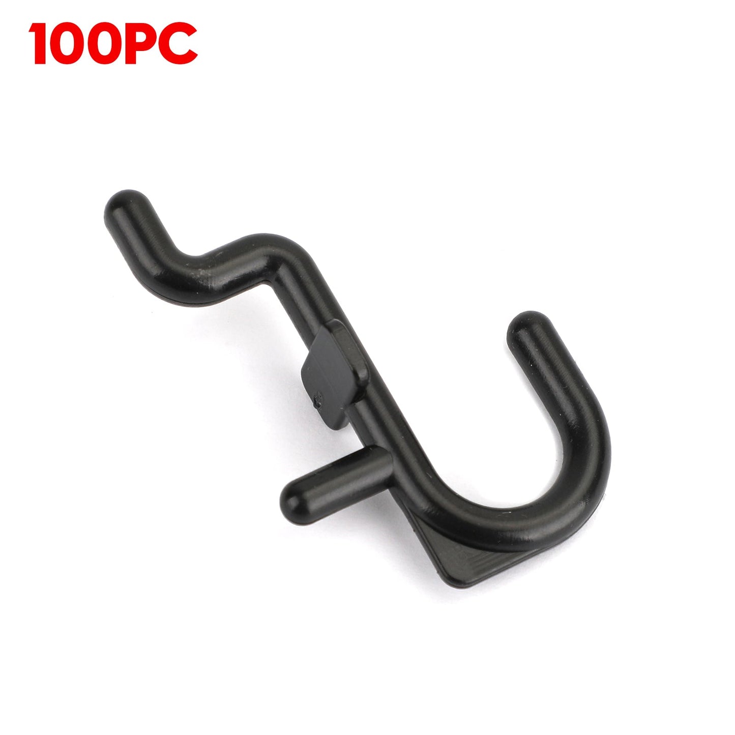 Areyourshop Peg Board Hook Kit Garage Tool Storage Pegboard 100pieces J Hook Locking Plastic