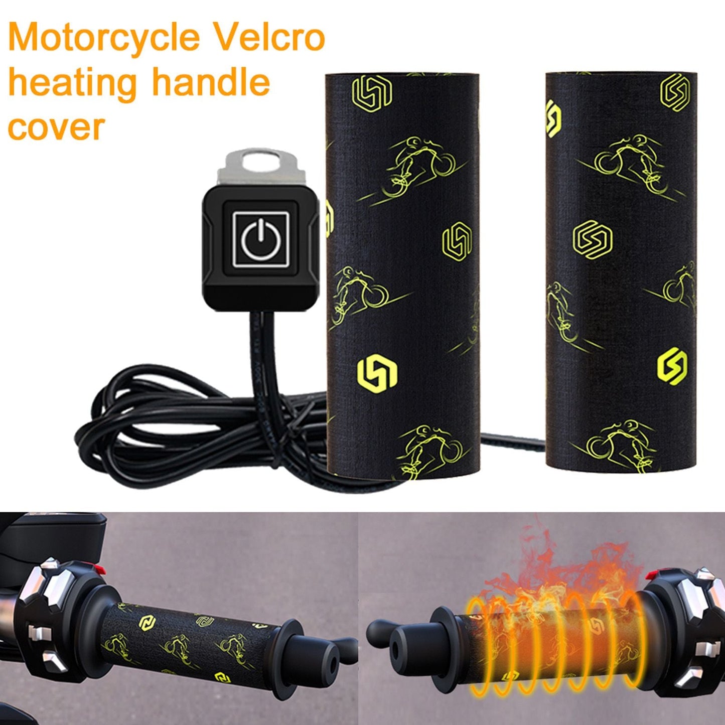 Heated Hand Grips Pad Multi-Temperature 12V Handlebar Heater For Motorcycle