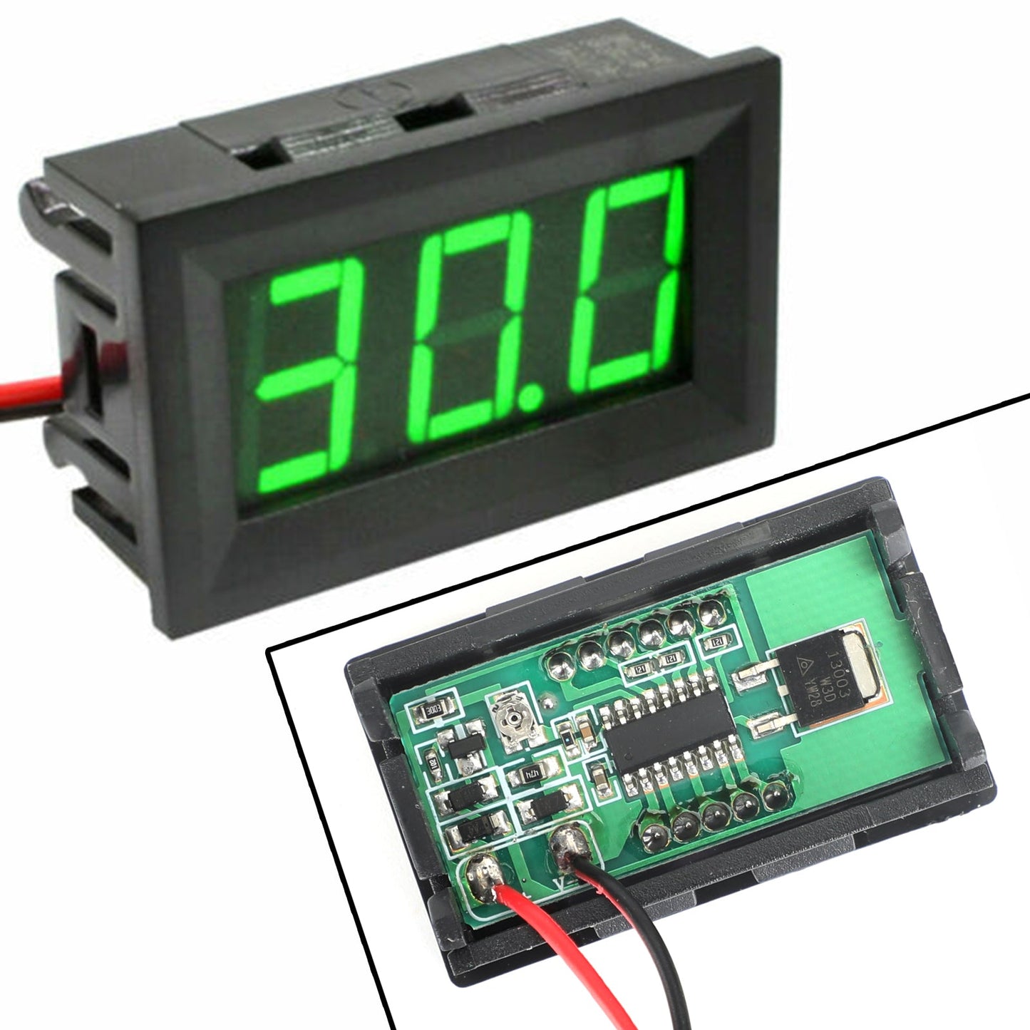 5Pcs Dc5-120V 0.56" 2 Wire Led Digital Display Panel Voltmeter Volt Tester Blue