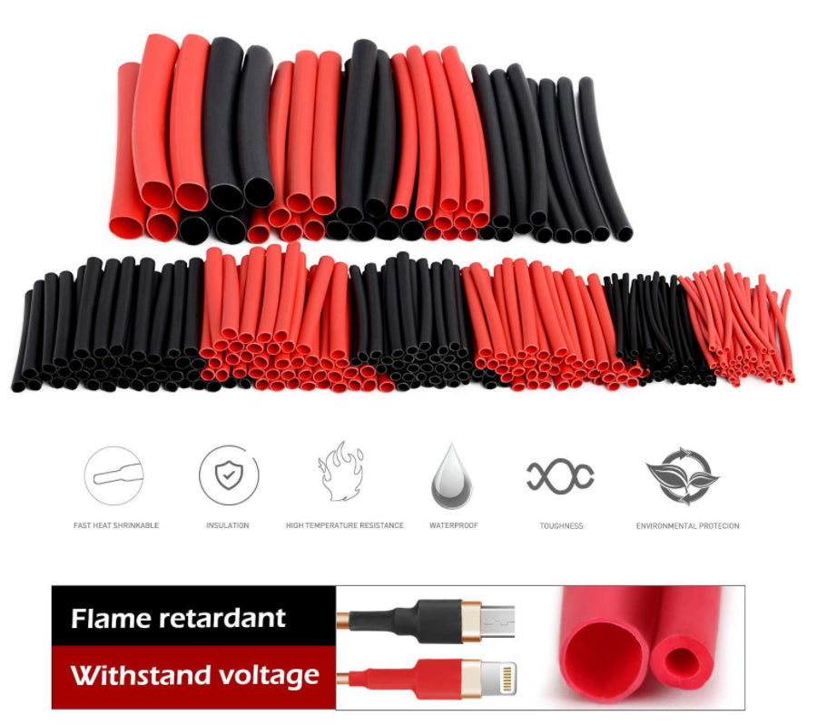 270PCS 3:1 Waterproof Dual Wall Adhesive Heat Shrink Insulation Shrinkable Tube Wire Cable Sleeve Kit Waterproof