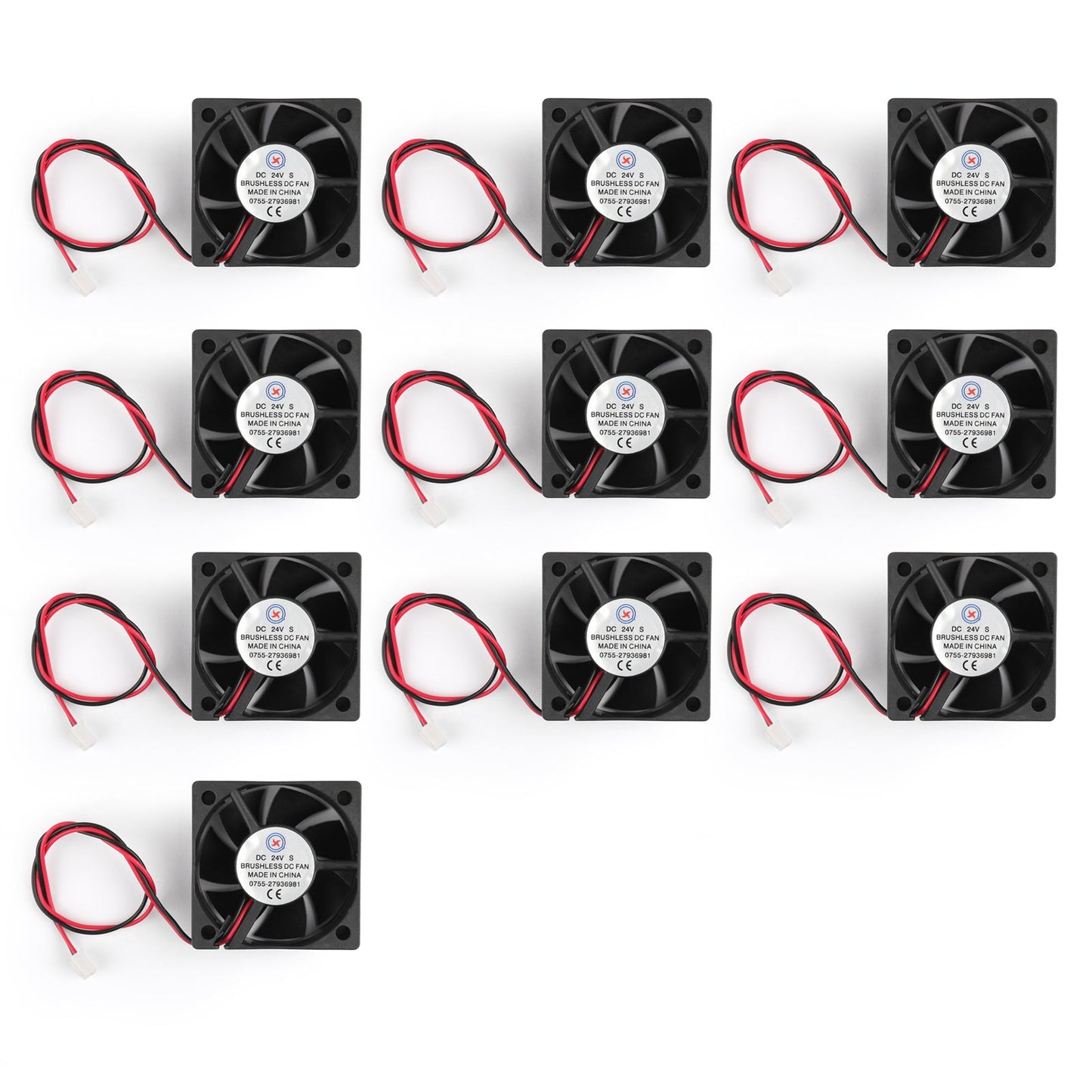 10PCS DC Brushless Cooling PC Computer Fan 24V 5020s 50x50x20mm 2 Pin Wire