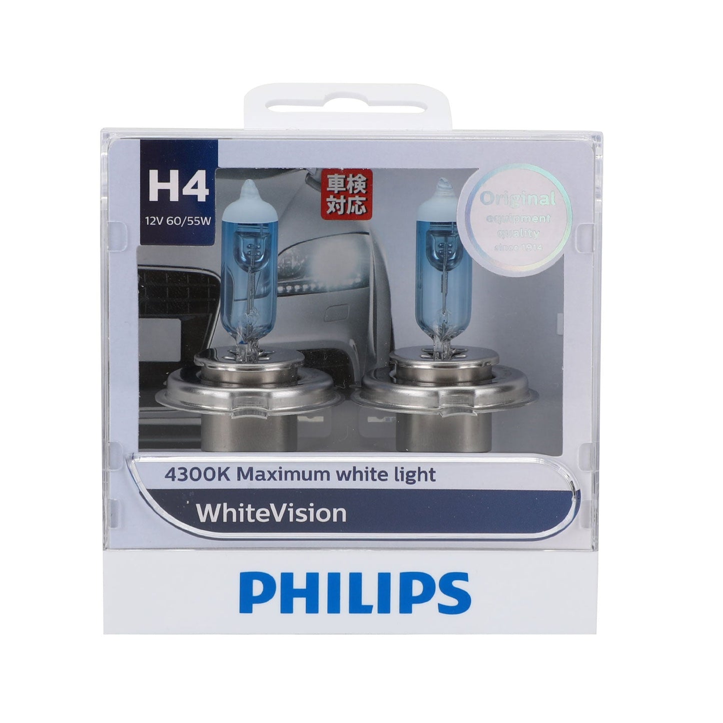 For Philips WhiteVision H4 4300K 12V 60/55W Headlight 12342WHVS2 Light