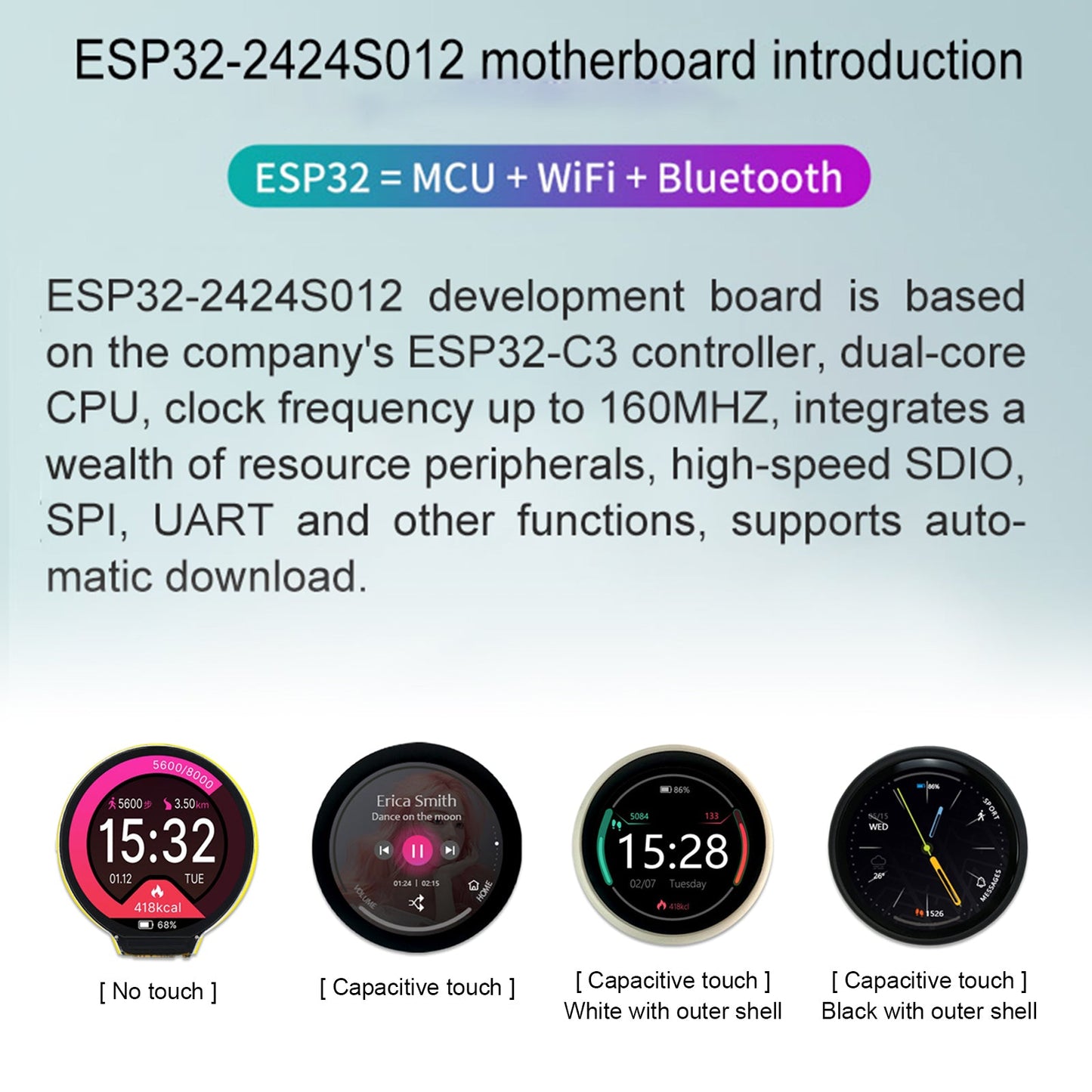 1.28" Round Display ESP32-C3 Development Board LCD Touch Screen Wifi Bluetooth