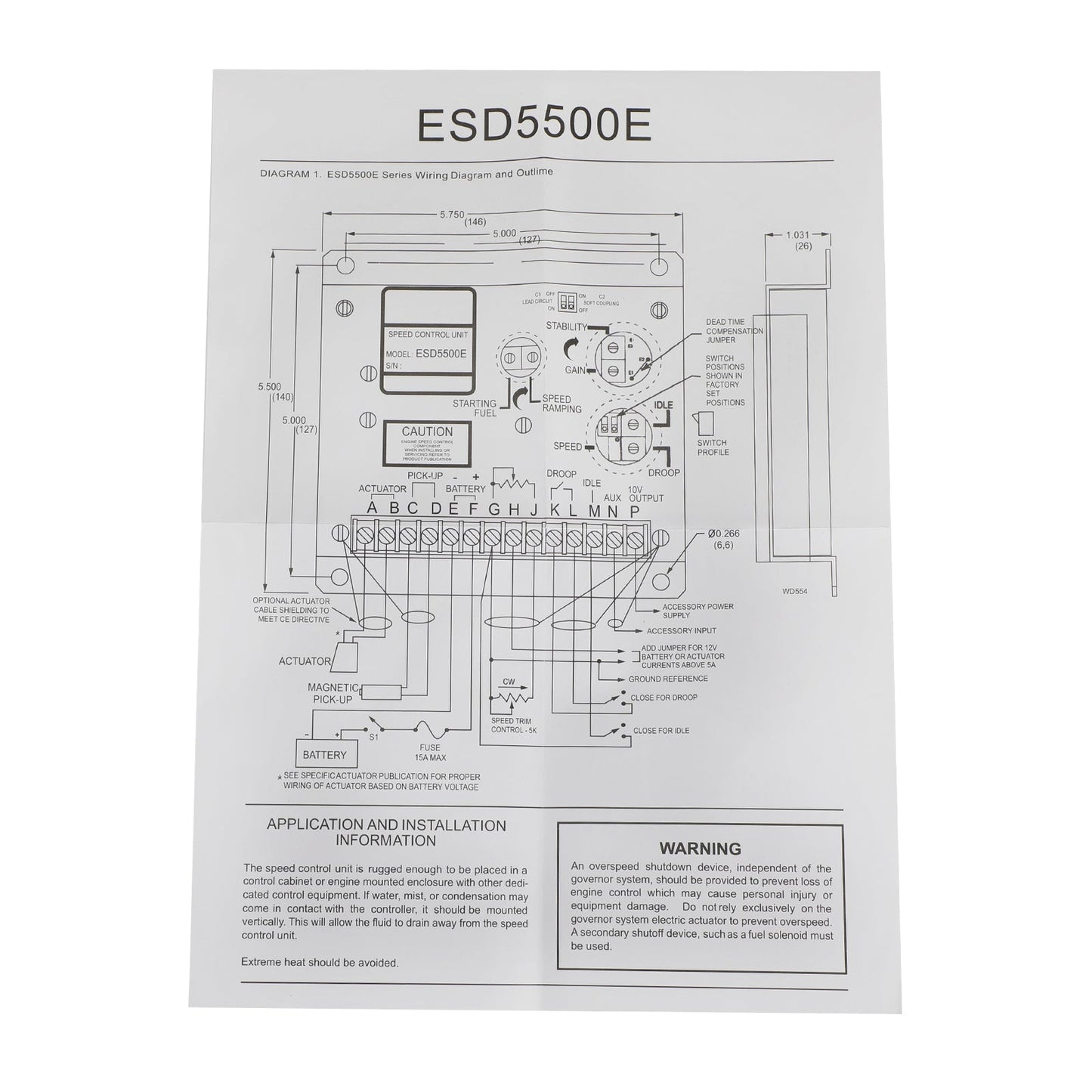 ESD5500E Electronic Engine Speed Controller Governor For Generator Genset Parts