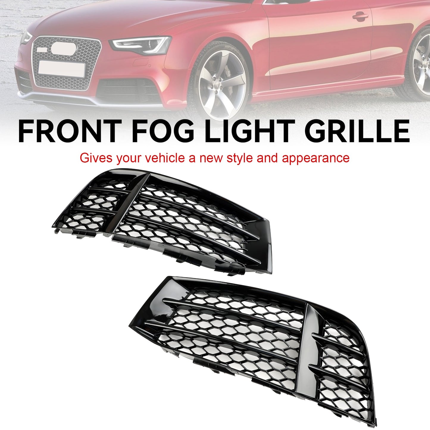 Audi RS5C Cabriolet QU. 2013-2016 Front Bumper Lower Fog Light Cover Grill Grille