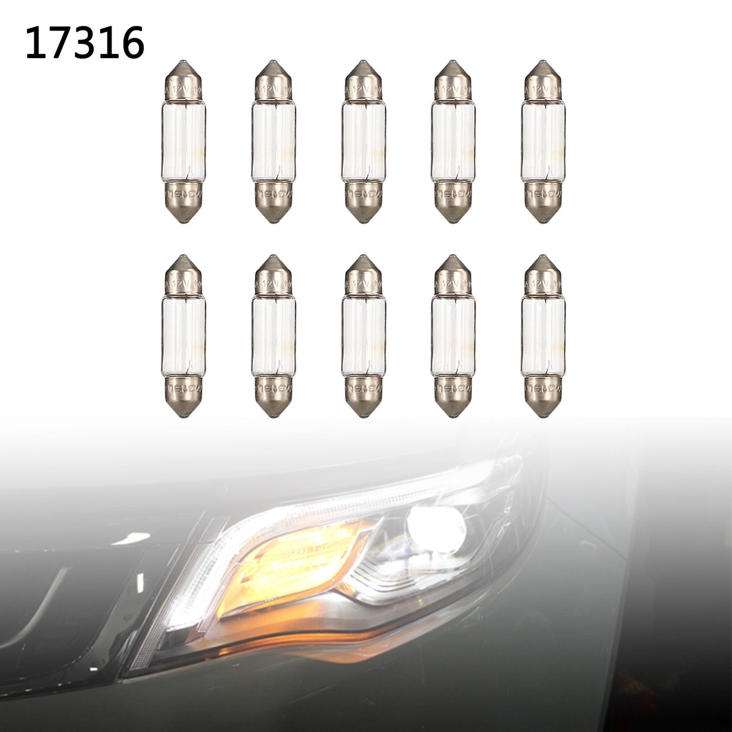 10x For NARVA 17316 Car Auxiliary Bulbs SV8.5 12V10W