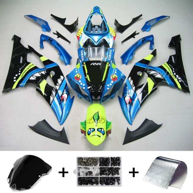 2008-2016 Yamaha YZF 600 R6 Injection Fairing Kit Bodywork Plastic ABS #153