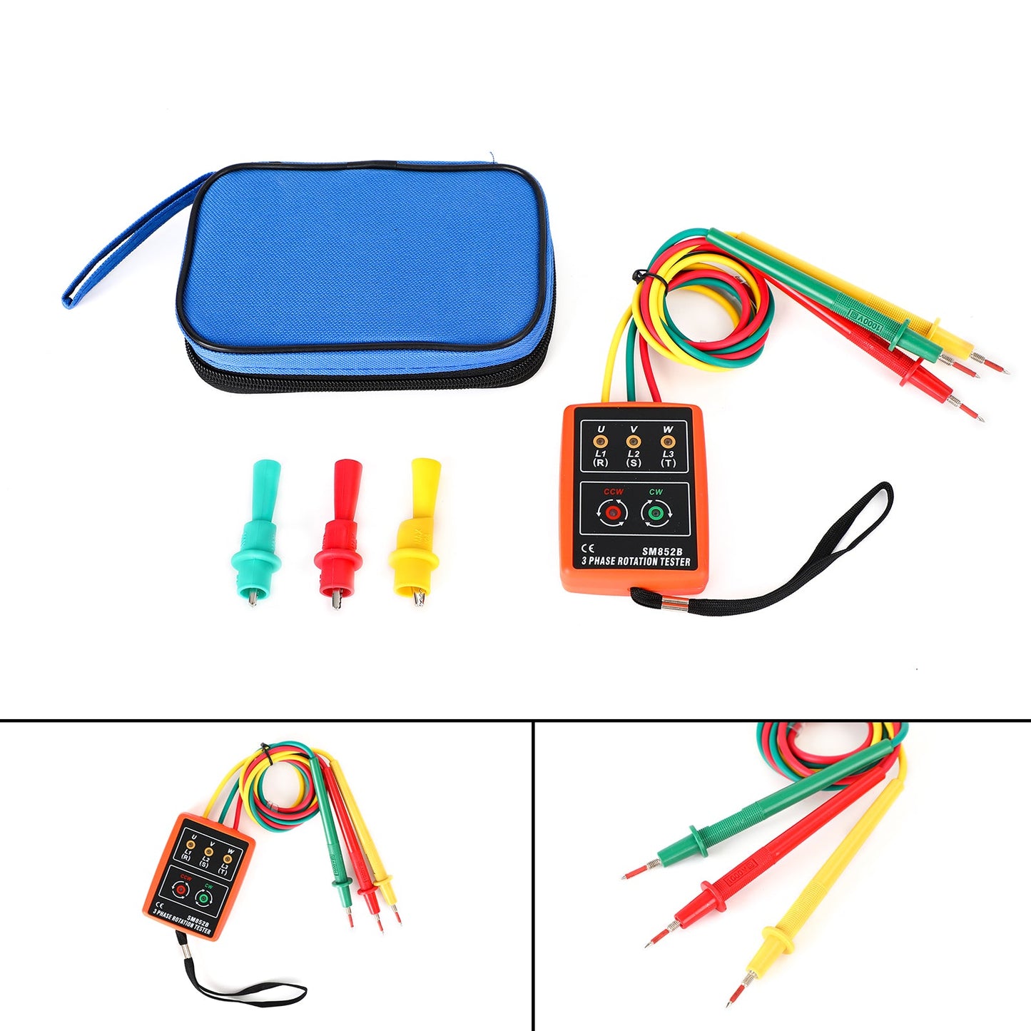 3 Phase Sequence Rotation Tester Indicator Detector Meter LED Buzzer Tool Kit