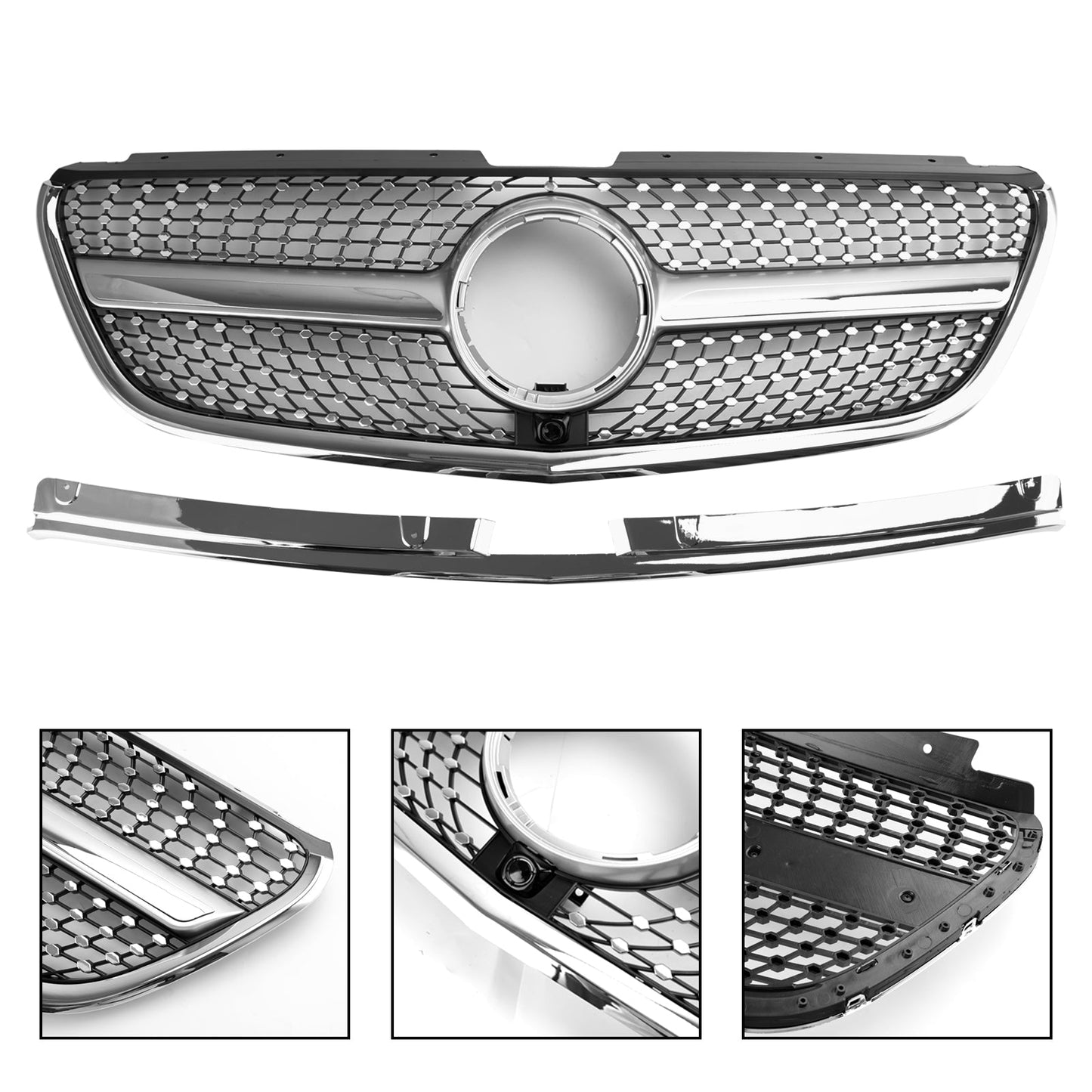 2015-2019 Mercedes Vito W447 GT Stlye Diamond Front Bumper Grill Grille