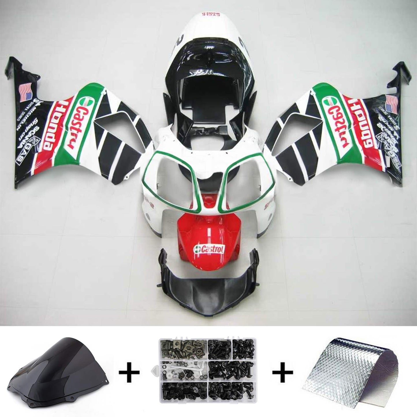 2000-2006 Honda VTR1000 RC51 Amotopart Injection Fairing Kit Bodywork Plastic ABS #102