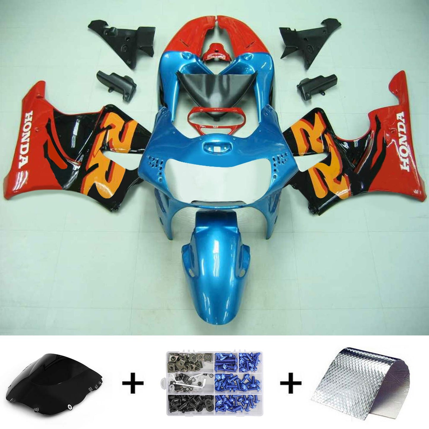 1998-1999 Honda CBR900RR 919 Amotopart Injection Fairing Kit Bodywork Plastic ABS #105