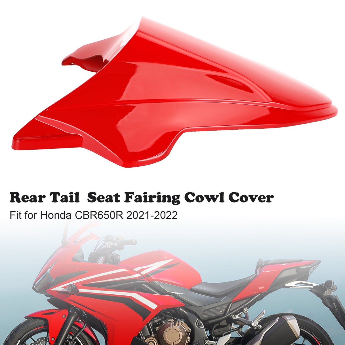 Rear Tail Seat Fairing Cowl Cover for Honda CB650R CBR650R 2021-2022 Black