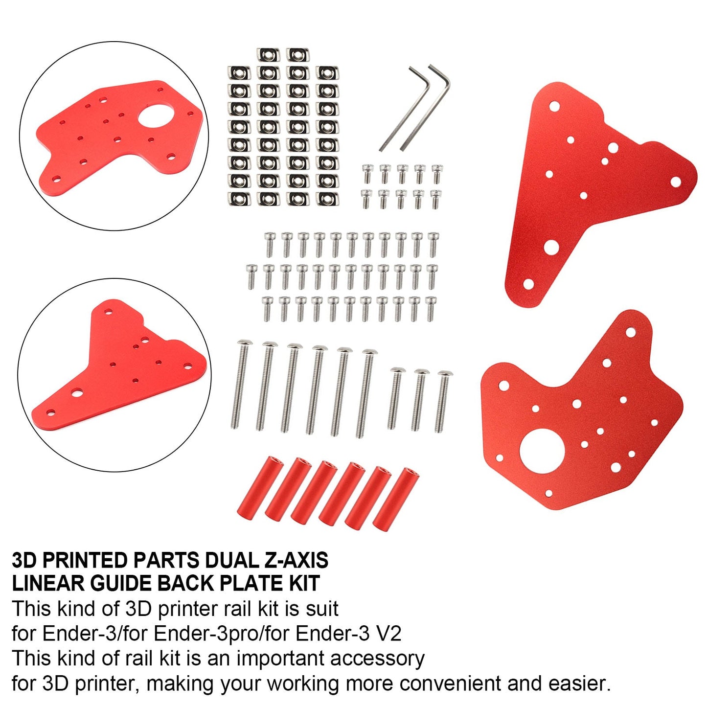 Linear Guide Back Plate Kit for Ender 3 3pro 3 V2 3D Printed Parts Dual Z-axis