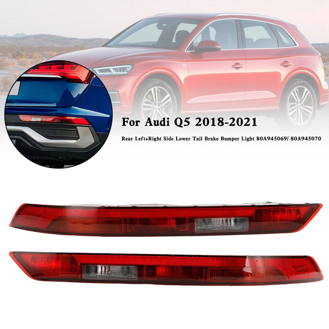 2018-2021 Audi Q5 Rear L+R Side Lower Tail Brake Bumper Light 80A945069/70