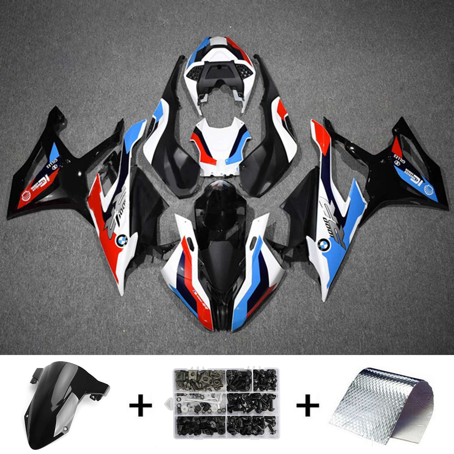 2019-2022 BMW S1000RR Amotopart Injection Fairing Kit Bodywork Plastic ABS #117