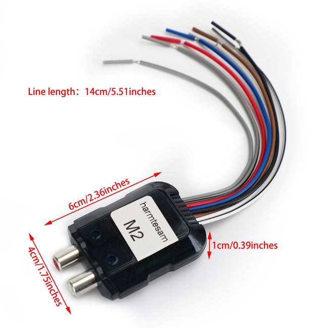 Stereo 2 Channel High To Low Audio Converter With Power Amplifier Control Wire