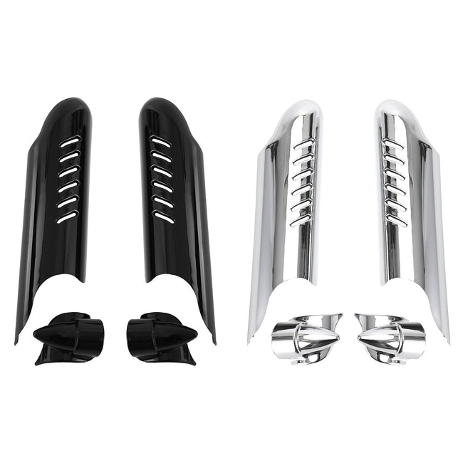 Fork Lower Leg Deflectors Shield Cover For Touring Electra Glide FLHT 2000-2013 Black