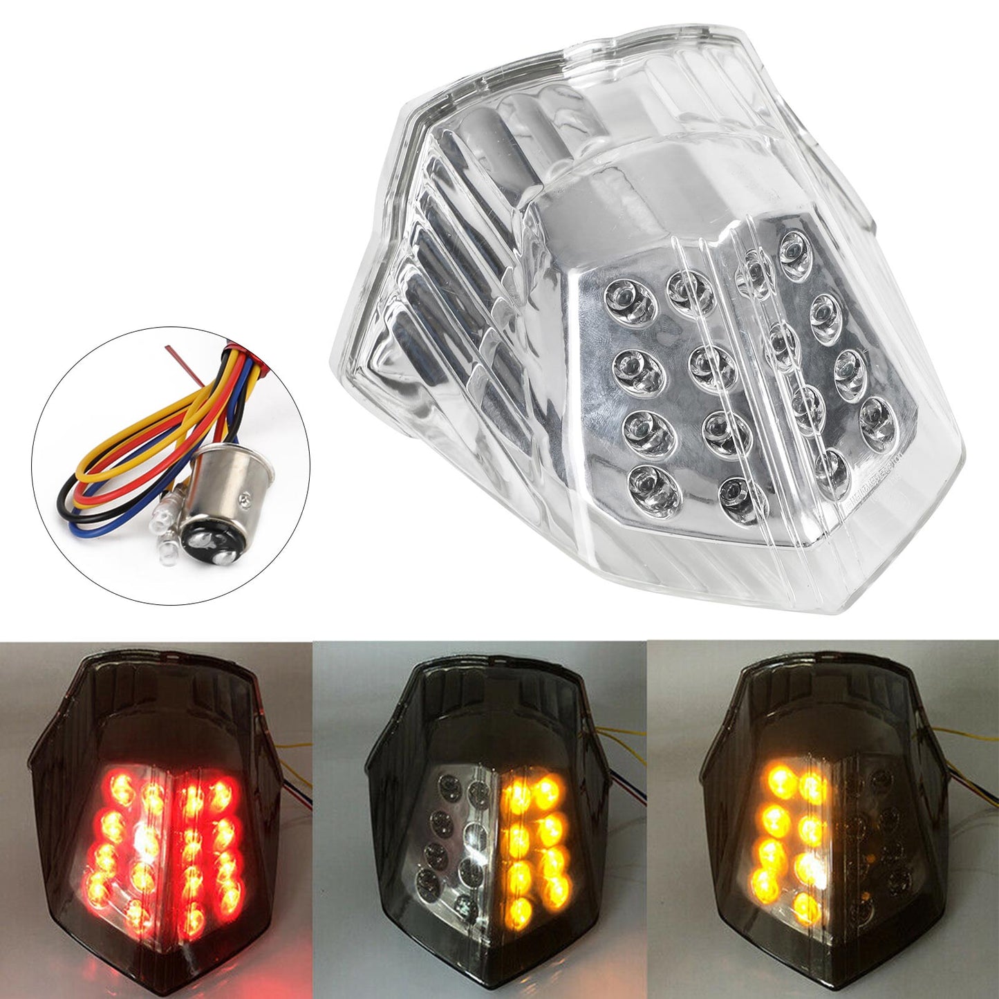 Turn Signal Tail Light For Yamaha Diversion 600 XJ6 FZ6 2009-2017 Black