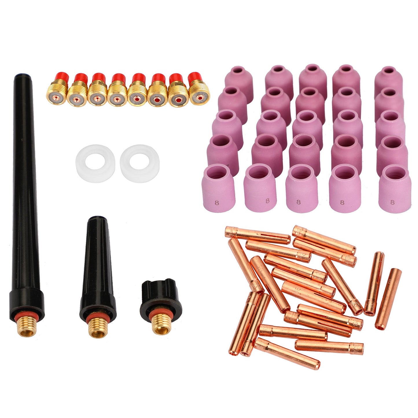 58Pcs Tig Welding Torch Stubby Gas Lens Consumables Cup Kit For Wp-9/20/25