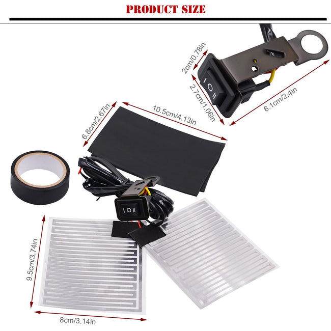 12V Warmer Heated Handlebar Shrinkable Hot Grips Bars Universal For Motorcycle