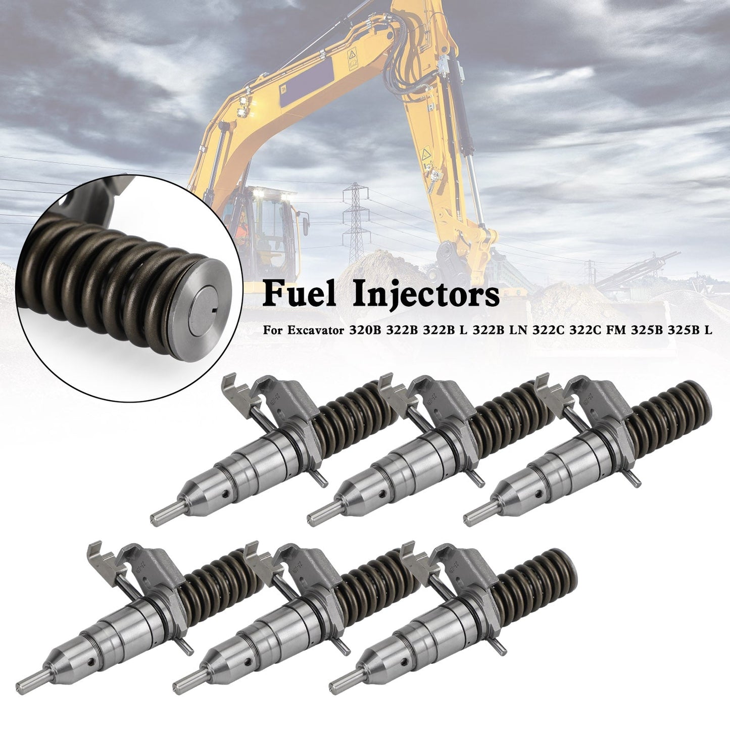 6PCS Fuel Injector 127-8205 0R-8682 1278216 127-8222 127-8205 0R-8682 fit Caterpillar 3116 3114